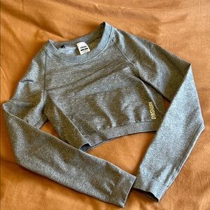 Gymshark Heather Gray Long Sleeve Crop Top